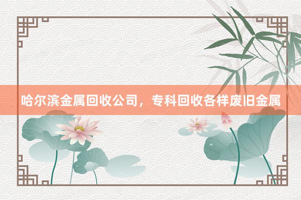 哈尔滨金属回收公司，专科回收各样废旧金属