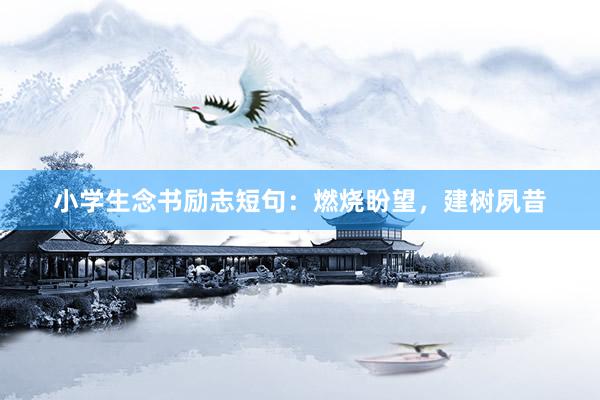 小学生念书励志短句：燃烧盼望，建树夙昔